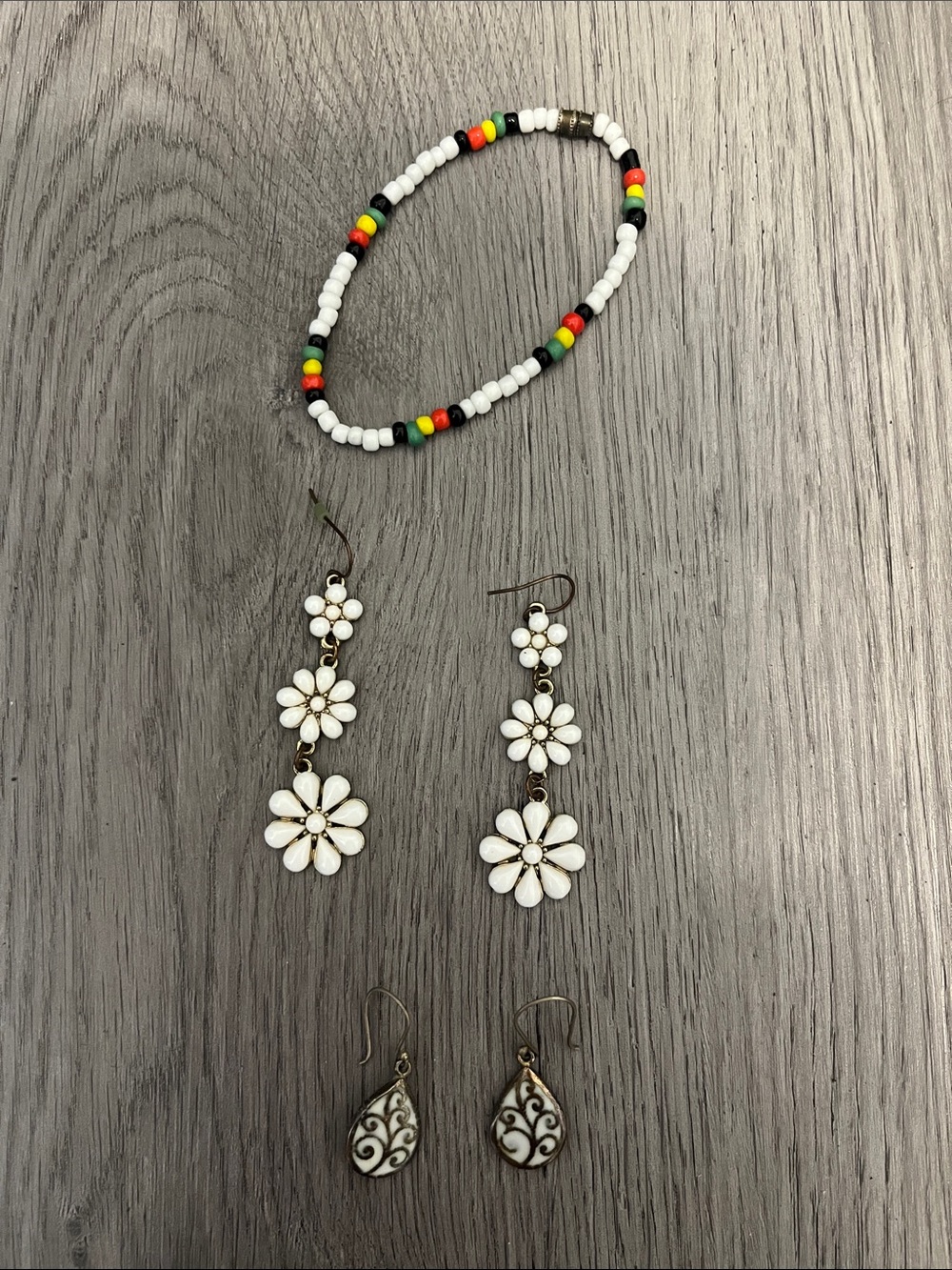 Two sets of earrings and a bracelet - can be sold separately!